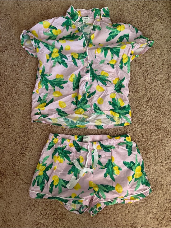 J. Crew Other - J. Crew Pink Lemon-Print Short Pajama Set